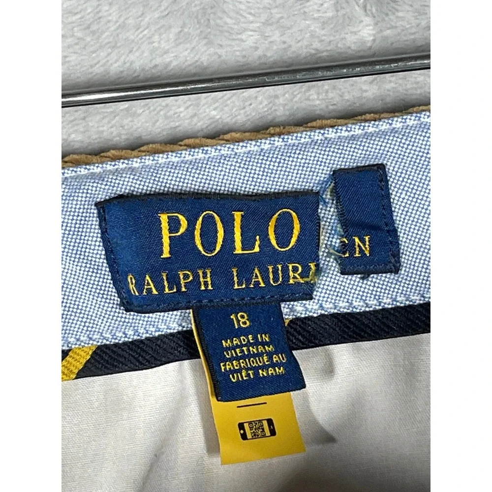 Polo Ralph Lauren Kids Tan Brown Corduroy Straight Leg Pants Size 18 Pony Logo